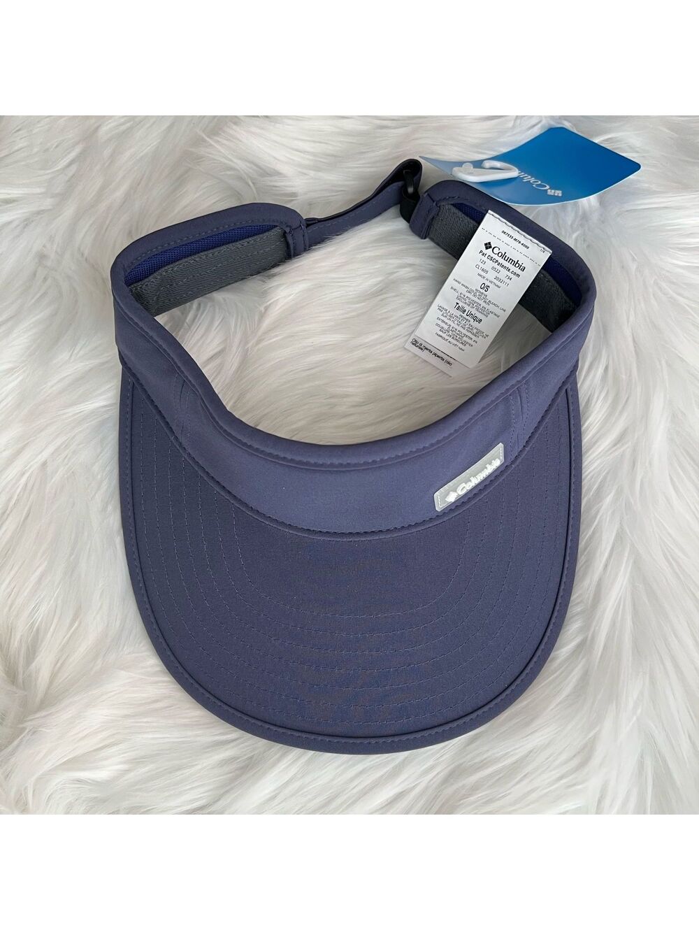NWT Columbia Pleasant Creek Sun Visor Women O/S Navy Blue Adjustable UPF